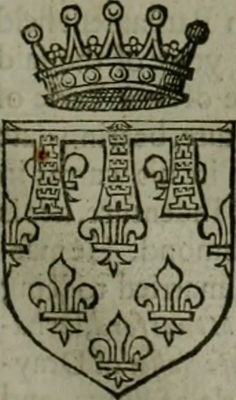 An illustration from A catalogve and succession of the kings, princes, dukes, marquesses, earles, and viscounts of this realme of England, since the Norman conquest, to this present yeere 1622. Together with their armes, wiues, and children; the times of their deaths and burials, with many of their memorable actions, 1622, leaf 92