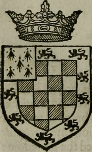 An illustration from A catalogve and succession of the kings, princes, dukes, marquesses, earles, and viscounts of this realme of England, since the Norman conquest, to this present yeere 1622. Together with their armes, wiues, and children; the times of their deaths and burials, with many of their memorable actions, 1622, leaf 93