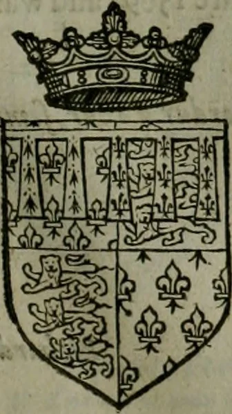 An illustration from A catalogve and succession of the kings, princes, dukes, marquesses, earles, and viscounts of this realme of England, since the Norman conquest, to this present yeere 1622. Together with their armes, wiues, and children; the times of their deaths and burials, with many of their memorable actions, 1622, leaf 94