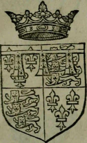 An illustration from A catalogve and succession of the kings, princes, dukes, marquesses, earles, and viscounts of this realme of England, since the Norman conquest, to this present yeere 1622. Together with their armes, wiues, and children; the times of their deaths and burials, with many of their memorable actions, 1622, leaf 96