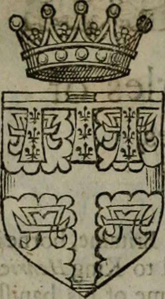 An illustration from A catalogve and succession of the kings, princes, dukes, marquesses, earles, and viscounts of this realme of England, since the Norman conquest, to this present yeere 1622. Together with their armes, wiues, and children; the times of their deaths and burials, with many of their memorable actions, 1622, leaf 99