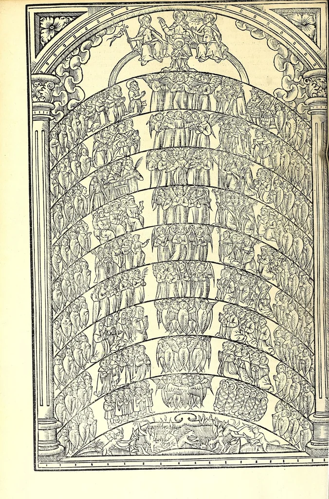 An illustration from Catalogvs gloriae mundi : laudes, honores, excellentias, ac pre̜eminentias omniũ fere statuũ, plurimarumq[ue] rerũ illius continẽs, 1546, leaf 146