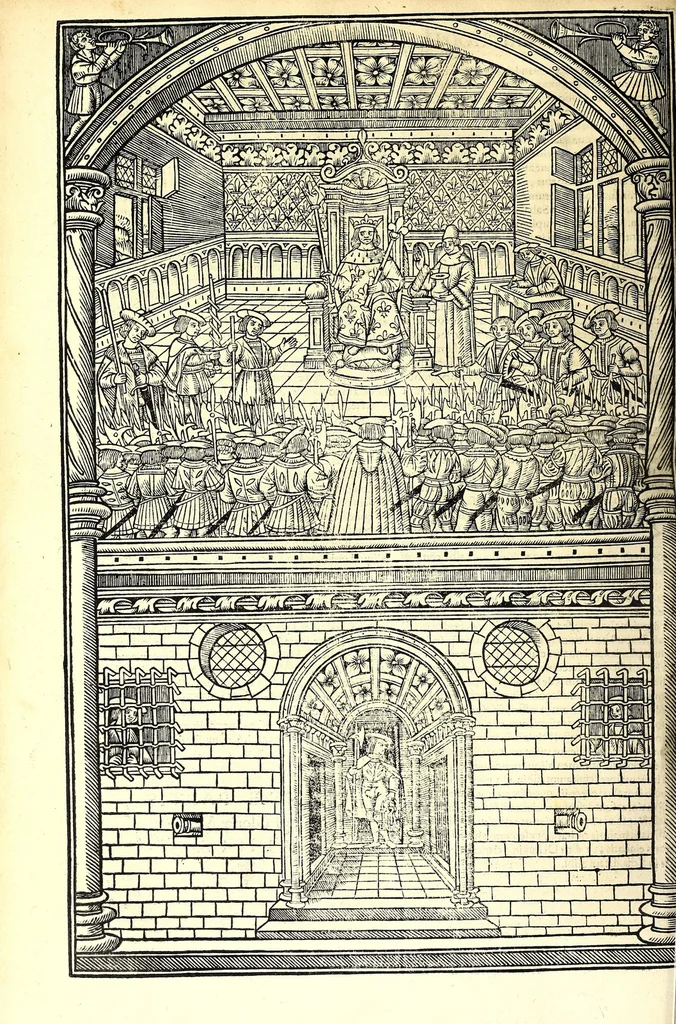 An illustration from Catalogvs gloriae mundi : laudes, honores, excellentias, ac pre̜eminentias omniũ fere statuũ, plurimarumq[ue] rerũ illius continẽs, 1546, leaf 292