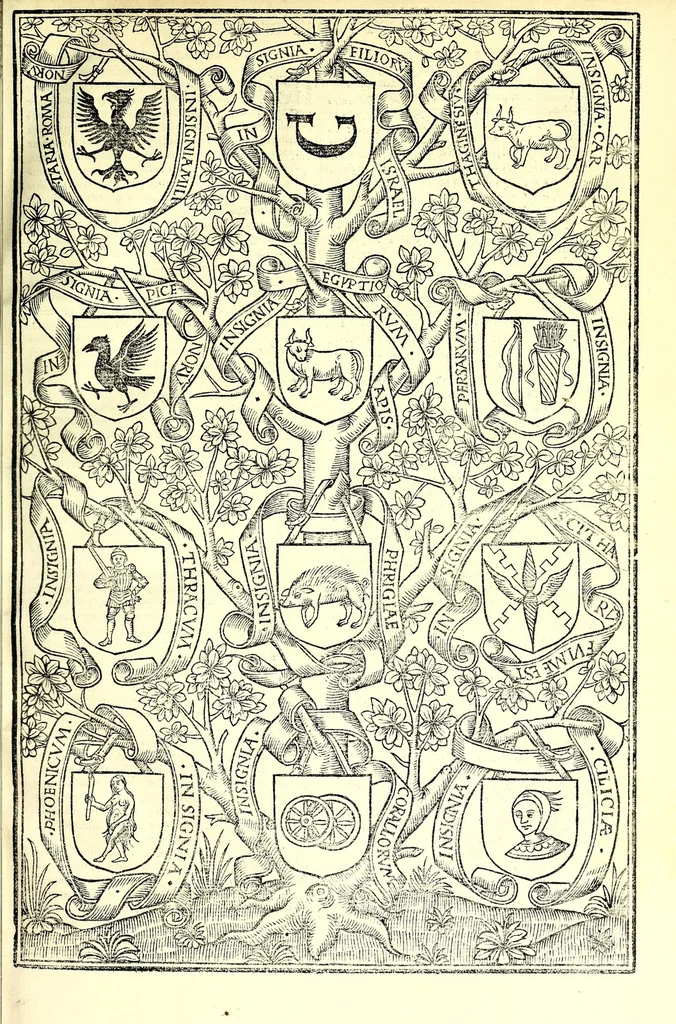 An illustration from Catalogvs gloriae mundi : laudes, honores, excellentias, ac pre̜eminentias omniũ fere statuũ, plurimarumq[ue] rerũ illius continẽs, 1546, leaf 41