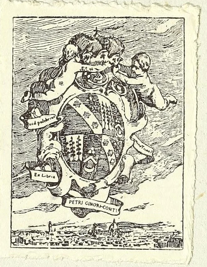 An illustration from Catalogvs scriptorvm florentinorvm omnis generis, quorvm, et memoria extat, atque lucubrationes in literas relatae sunt ad nostra vsque tempora M.D.LXXXIX, 1589, leaf 2