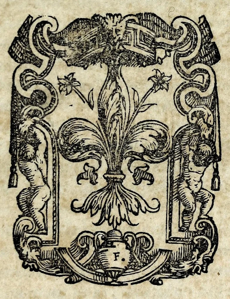An illustration from Catalogvs scriptorvm florentinorvm omnis generis, quorvm, et memoria extat, atque lucubrationes in literas relatae sunt ad nostra vsque tempora M.D.LXXXIX, 1589, leaf 5