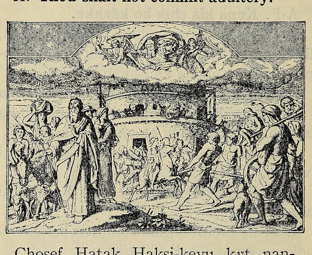 An illustration from A catechism of the Catholic religion, tr. into the Choctaw language .., 1916, leaf 164