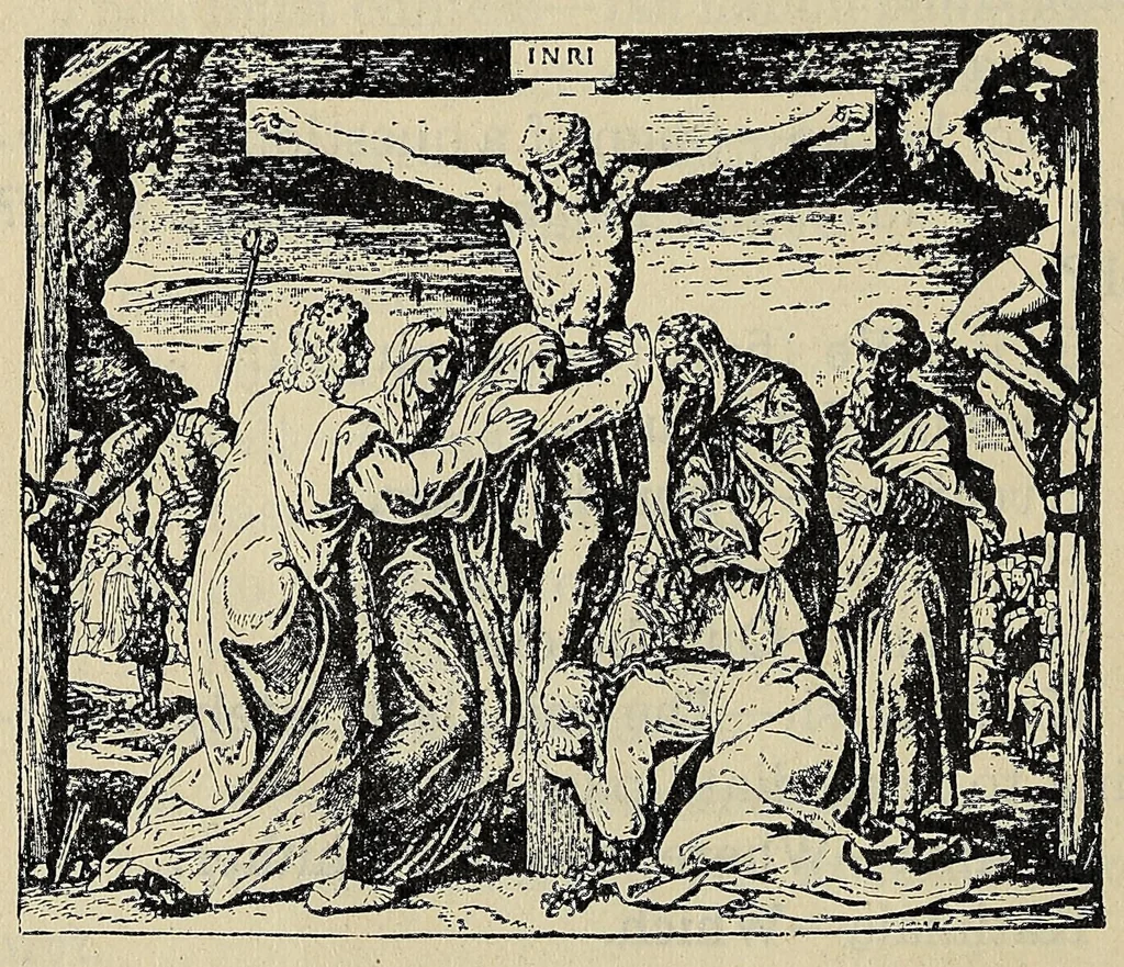 An illustration from A catechism of the Catholic religion, tr. into the Choctaw language .., 1916, leaf 66