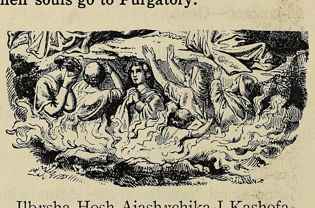 An illustration from A catechism of the Catholic religion, tr. into the Choctaw language .., 1916, leaf 88