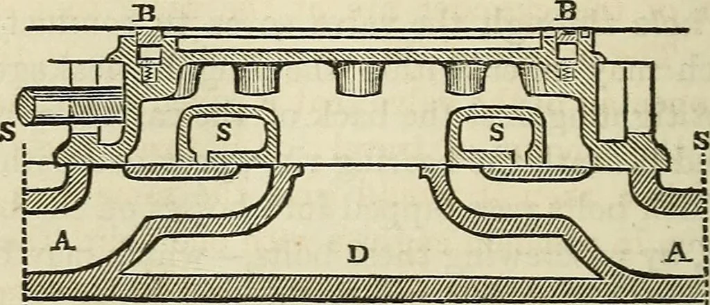 An illustration from A catechism of the steam engine in its various applications to mines, mills, steam navigation, railways, and agriculture. With practical instructions for the manufacture and management of engines of every class, 1864, leaf 241