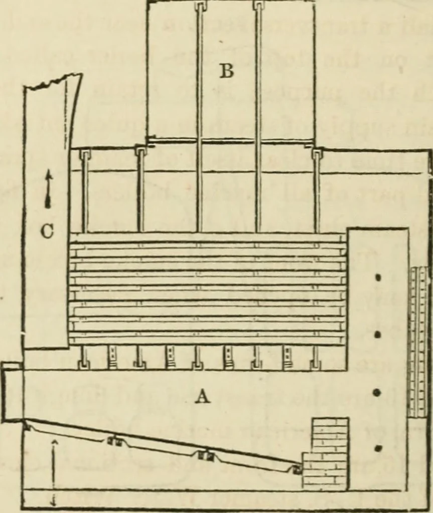 An illustration from A catechism of the steam engine in its various applications to mines, mills, steam navigation, railways, and agriculture. With practical instructions for the manufacture and management of engines of every class, 1864, leaf 57