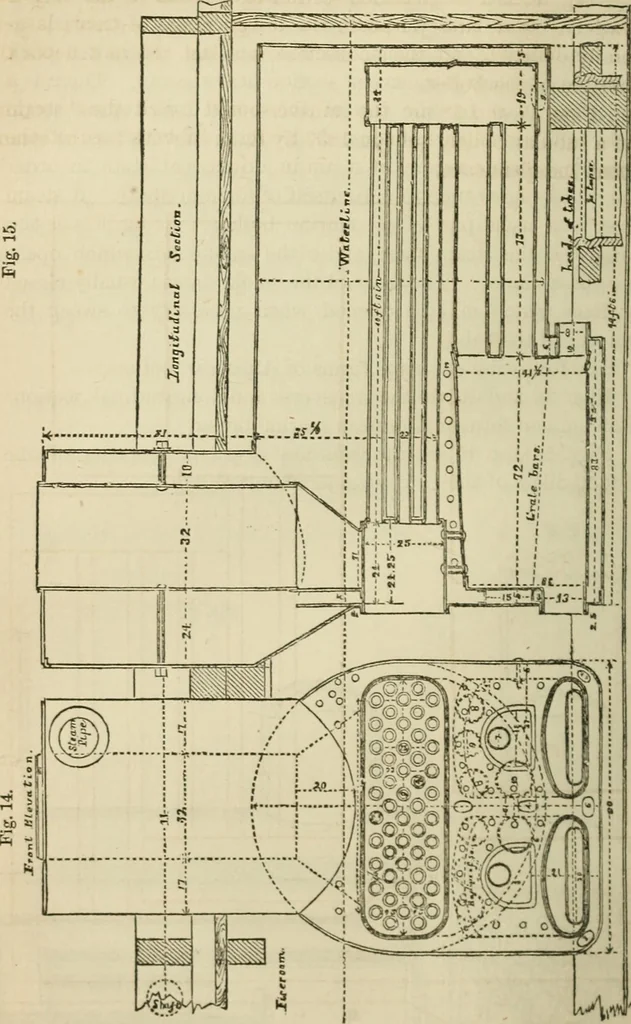 An illustration from A catechism of the steam engine in its various applications to mines, mills, steam navigation, railways, and agriculture. With practical instructions for the manufacture and management of engines of every class, 1864, leaf 59