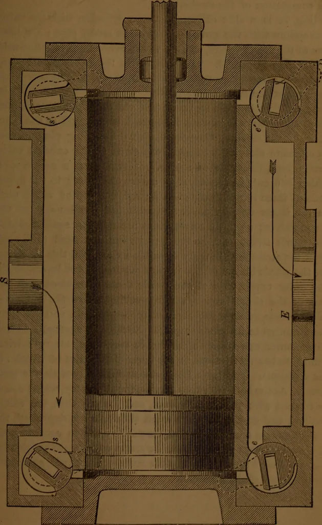 An illustration from A catechism of the steam engine and its various applications to mines, mills, steam navigation, railways, and agriculture, 1876, leaf 370