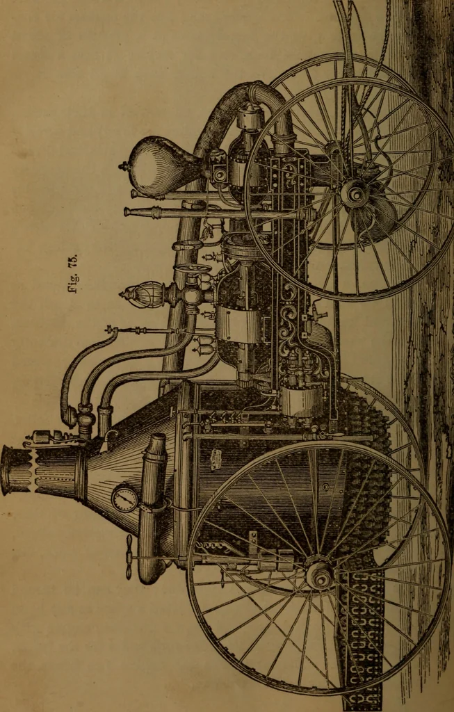 An illustration from A catechism of the steam engine and its various applications to mines, mills, steam navigation, railways, and agriculture, 1876, leaf 383