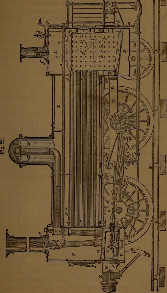 An illustration from A catechism of the steam engine and its various applications to mines, mills, steam navigation, railways, and agriculture, 1876, leaf 82