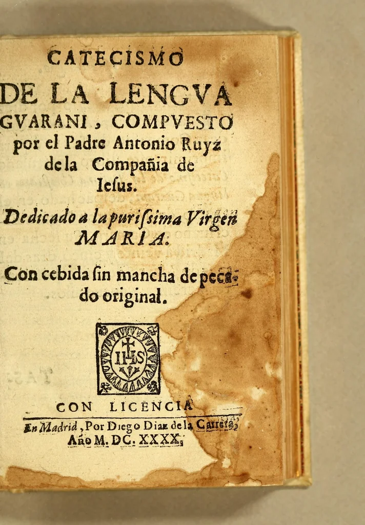An illustration from Catecismo de la lengua guarani,, 1640, leaf 7