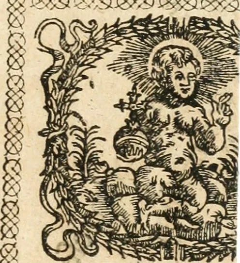 An illustration from Catena aurea virtutum episcopalium : anathema diuinae gloriae ad aras caelestium gratiarum affixum : nec non reverendissimo atque illustrissimo S. Rom. Imperii principi ac domino, D. Francisco Guilielmo episcopo Osnabrugensi et Verdensi, praeposito Ratisbonensi etc., comiti de Wartenberg, domino in Waldt, &c. : cum anno reparatae salutis humanae M.DC.XXXI. novi episcopatus Mindensis, novam mitram, clavemq[ue] sibi a sanctiss. d. n. Urbano papa VIII. oblatam ab invictissimo imperatore Ferdinando II. confirmatam, acceptaret, oblatum ac consecratum ab eiusdem Suae Celsitudinis Collegio Societatis Jesu Osnabrugi fundato, 1631, leaf 8