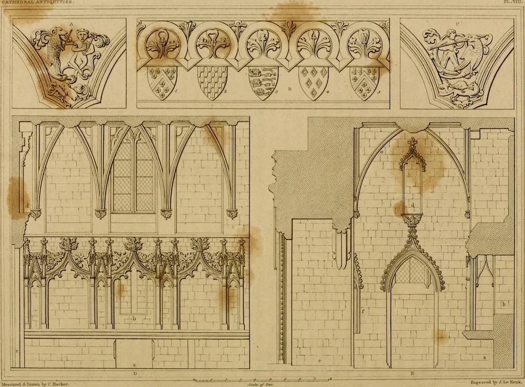 An illustration from Cathedral antiquities, 1814, leaf 425