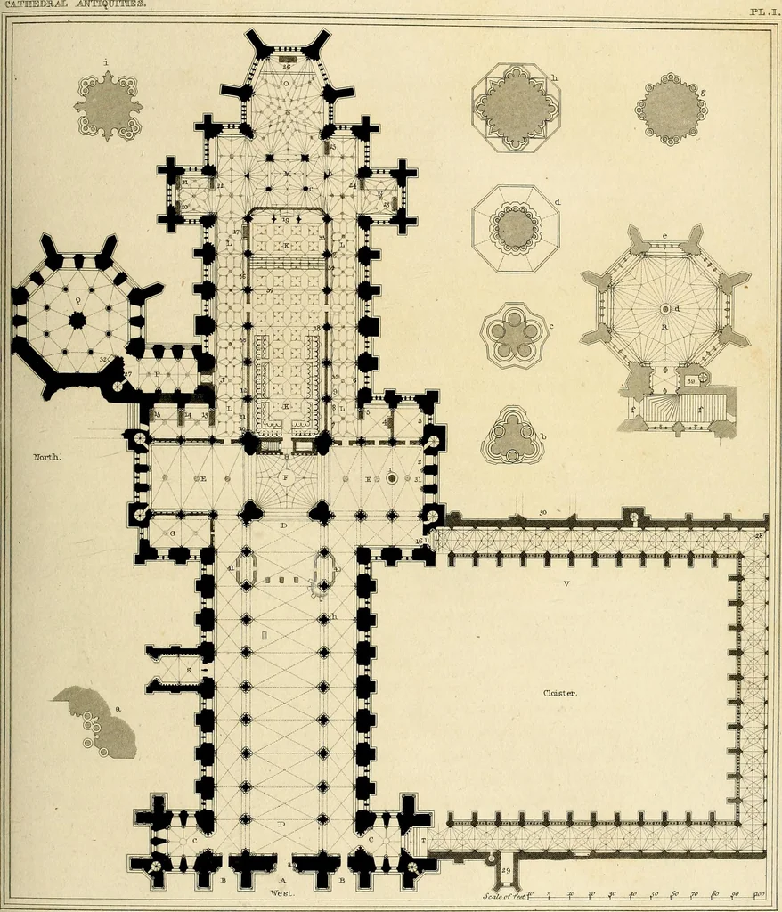 An illustration from Cathedral antiquities, 1814, leaf 142