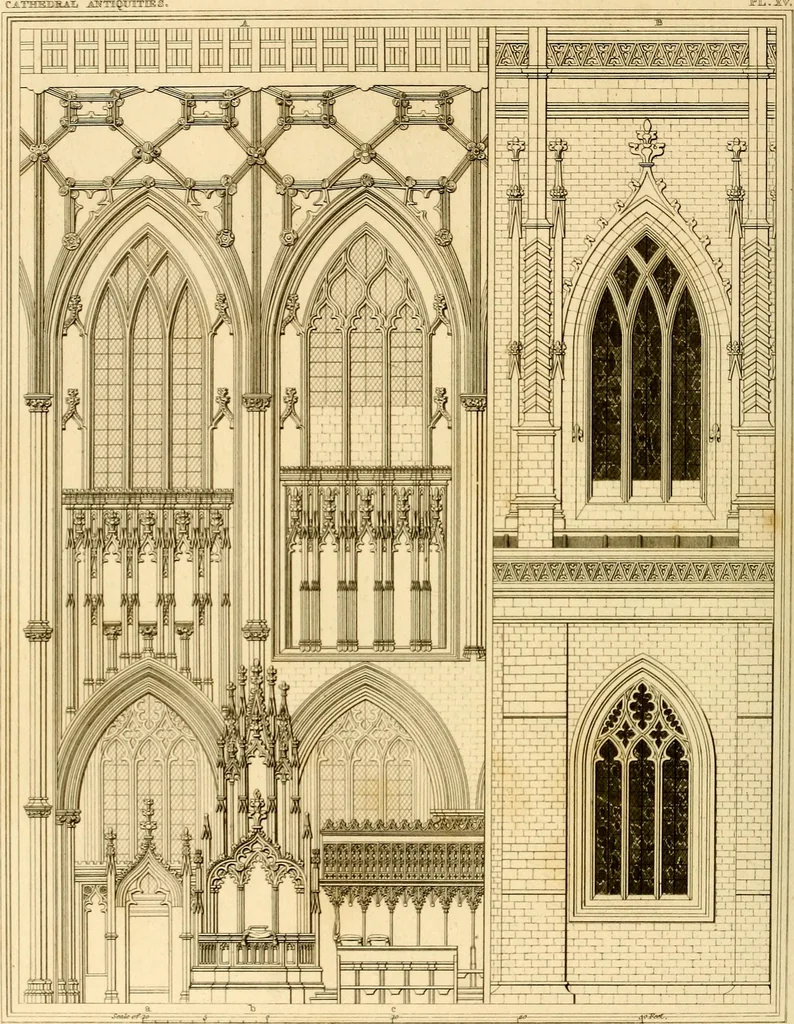 An illustration from Cathedral antiquities, 1814, leaf 157