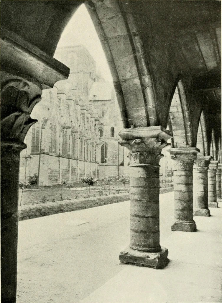 An illustration from Cathedrals and cloisters of the Isle de France : including Bourges, Troyes, Reims and Rouen, 1910, leaf 104