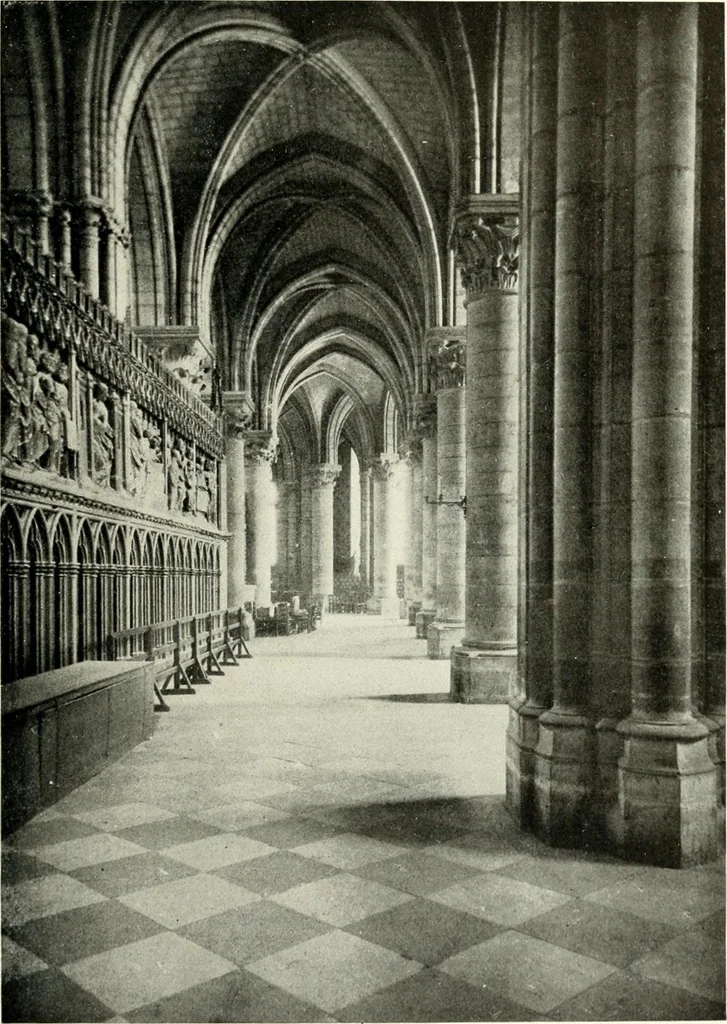 An illustration from Cathedrals and cloisters of the Isle de France : including Bourges, Troyes, Reims and Rouen, 1910, leaf 126