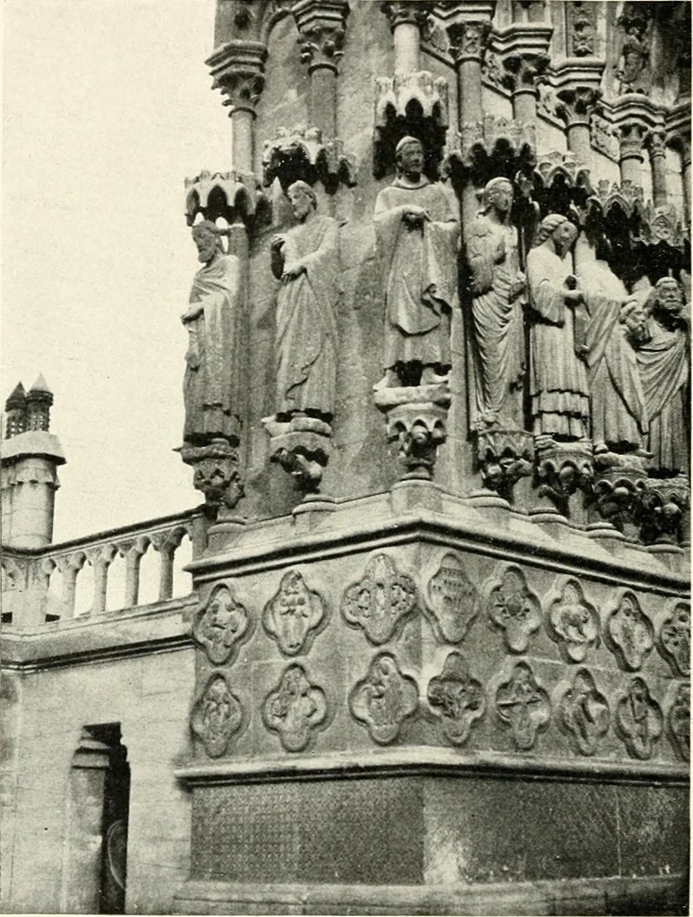 An illustration from Cathedrals and cloisters of the Isle de France : including Bourges, Troyes, Reims and Rouen, 1910, leaf 155