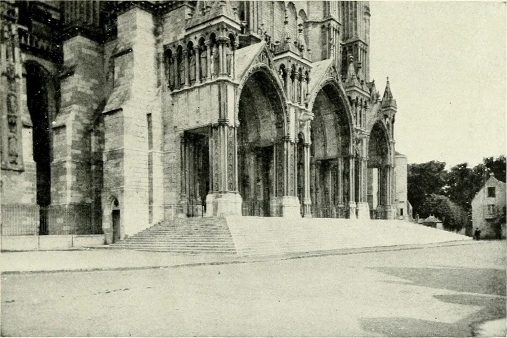 An illustration from Cathedrals and cloisters of the Isle de France : including Bourges, Troyes, Reims and Rouen, 1910, leaf 156