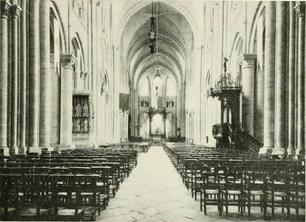 An illustration from Cathedrals and cloisters of the Isle de France : including Bourges, Troyes, Reims and Rouen, 1910, leaf 182
