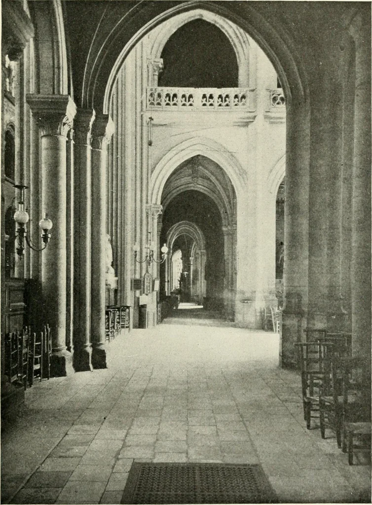 An illustration from Cathedrals and cloisters of the Isle de France : including Bourges, Troyes, Reims and Rouen, 1910, leaf 186