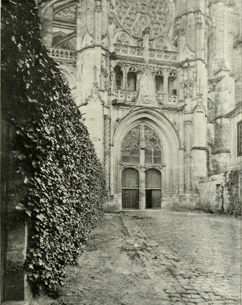 An illustration from Cathedrals and cloisters of the Isle de France : including Bourges, Troyes, Reims and Rouen, 1910, leaf 196