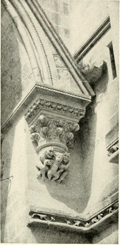 An illustration from Cathedrals and cloisters of the Isle de France : including Bourges, Troyes, Reims and Rouen, 1910, leaf 221