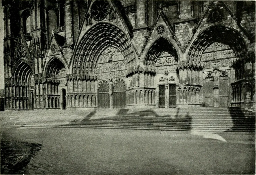 An illustration from Cathedrals and cloisters of the Isle de France : including Bourges, Troyes, Reims and Rouen, 1910, leaf 398