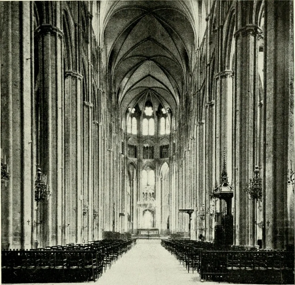 An illustration from Cathedrals and cloisters of the Isle de France : including Bourges, Troyes, Reims and Rouen, 1910, leaf 414