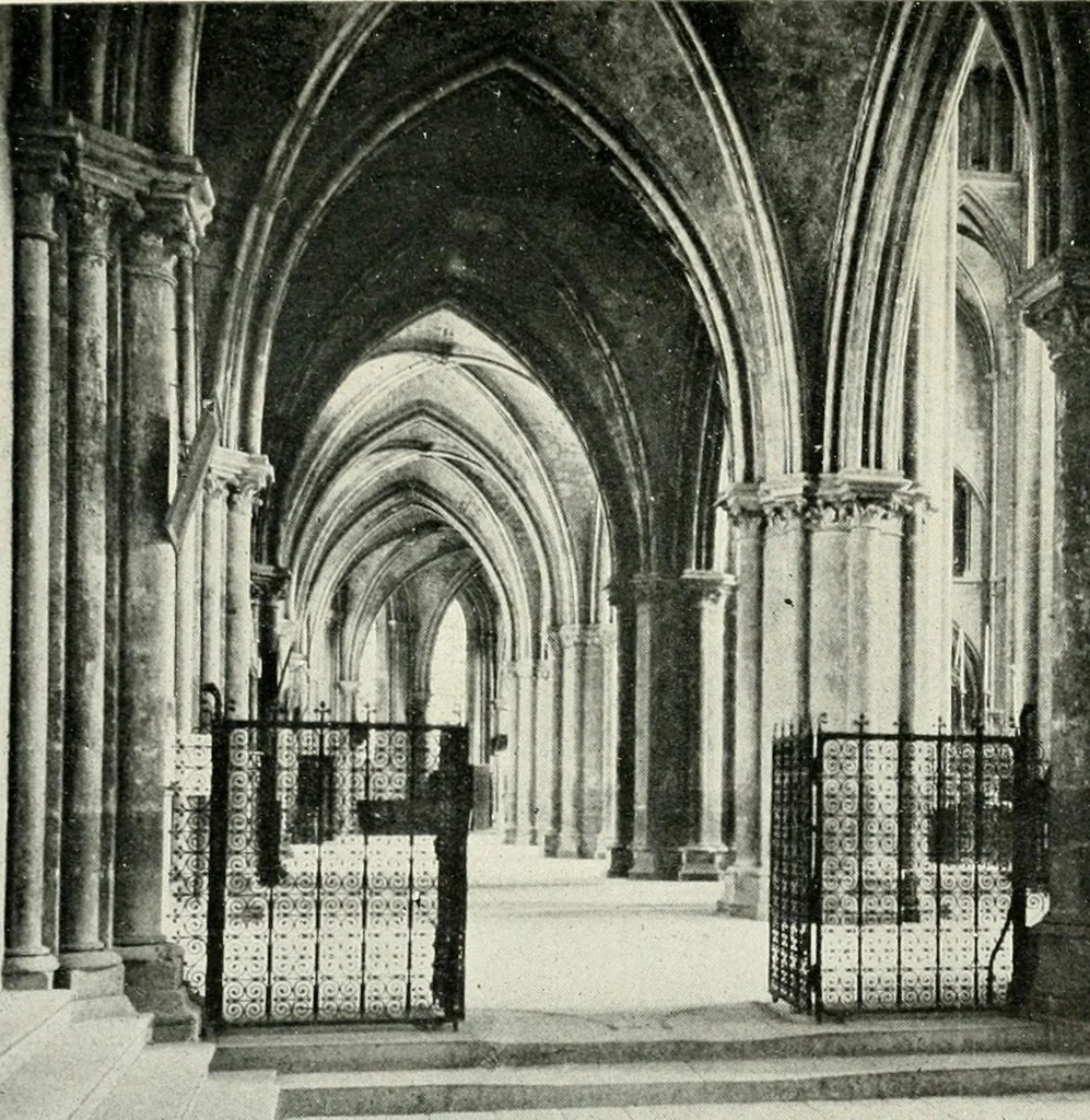 An illustration from Cathedrals and cloisters of the Isle de France : including Bourges, Troyes, Reims and Rouen, 1910, leaf 420