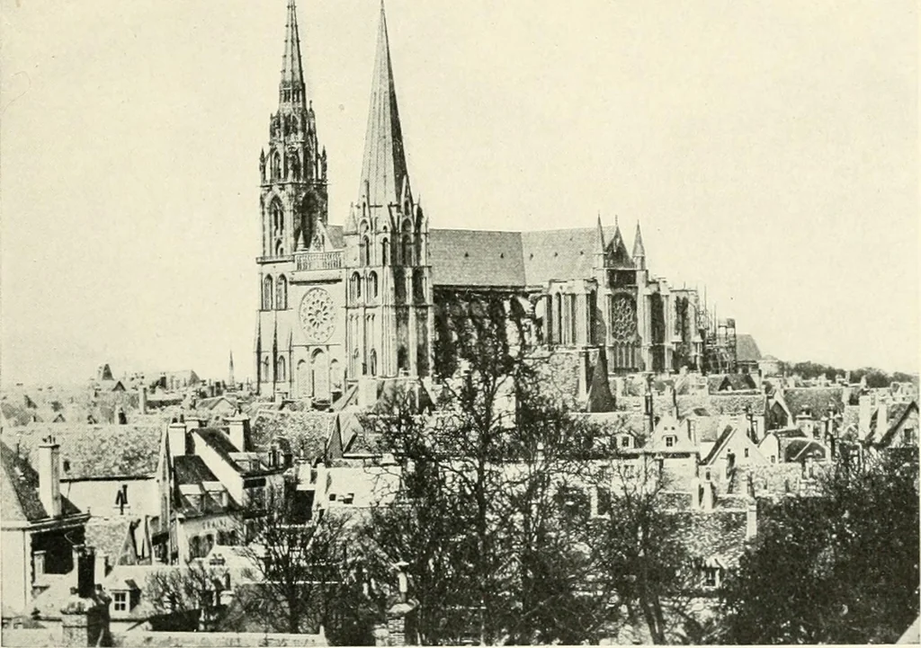 An illustration from Cathedrals and cloisters of the Isle de France : including Bourges, Troyes, Reims and Rouen, 1910, leaf 56