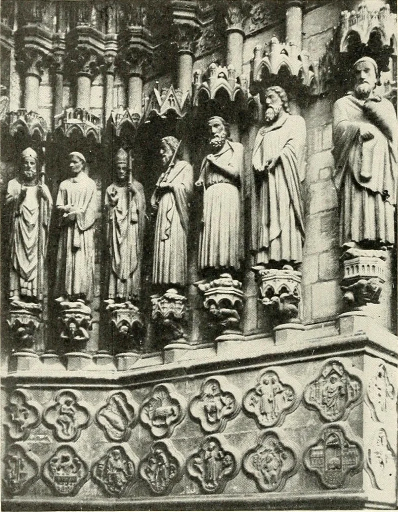 An illustration from Cathedrals and cloisters of the Isle de France : including Bourges, Troyes, Reims and Rouen, 1910, leaf 67