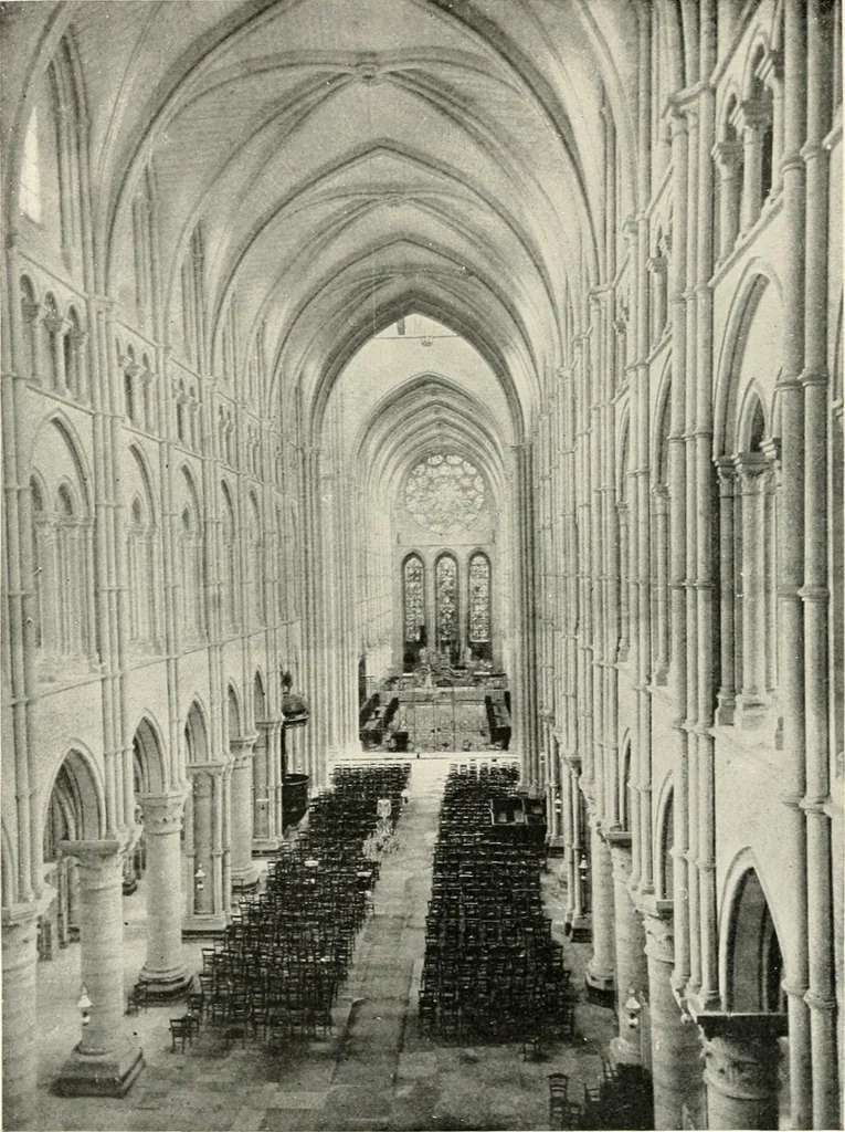 An illustration from Cathedrals and cloisters of the Isle de France : including Bourges, Troyes, Reims and Rouen, 1910, leaf 83