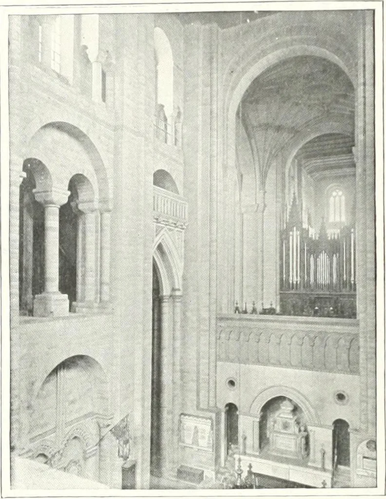 An illustration from The Cathedrals of England and Wales : their history, architecture, and associations ; with a series of Rembrandt plates and many illustrations in the text, 1906, leaf 107