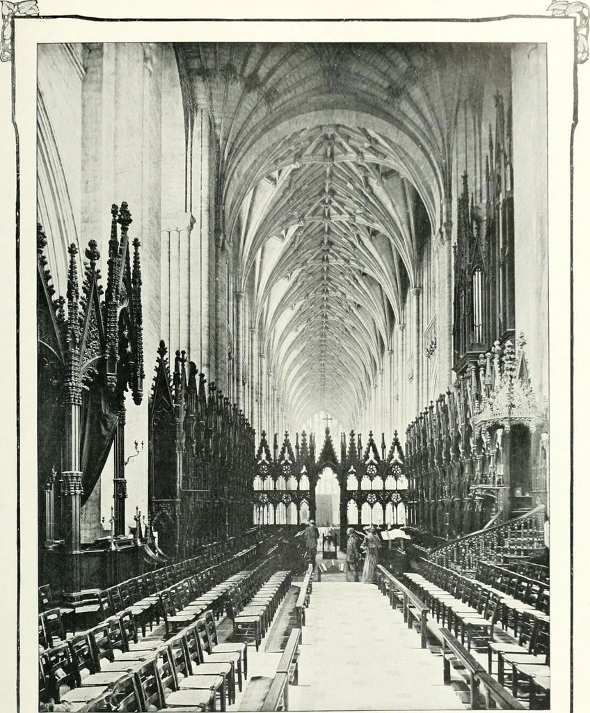 An illustration from The Cathedrals of England and Wales : their history, architecture, and associations ; with a series of Rembrandt plates and many illustrations in the text, 1906, leaf 112