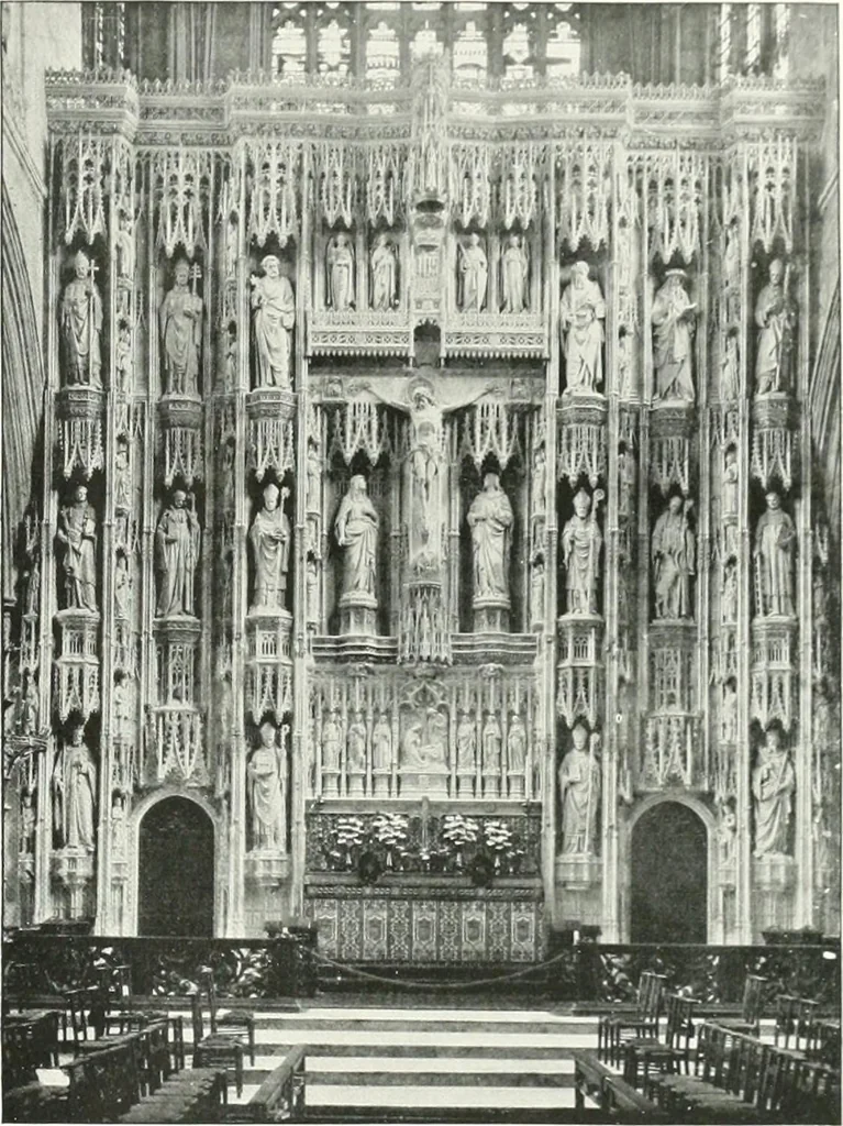 An illustration from The Cathedrals of England and Wales : their history, architecture, and associations ; with a series of Rembrandt plates and many illustrations in the text, 1906, leaf 114
