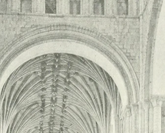An illustration from The Cathedrals of England and Wales : their history, architecture, and associations ; with a series of Rembrandt plates and many illustrations in the text, 1906, leaf 130