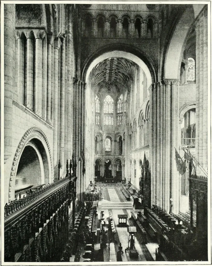 An illustration from The Cathedrals of England and Wales : their history, architecture, and associations ; with a series of Rembrandt plates and many illustrations in the text, 1906, leaf 136