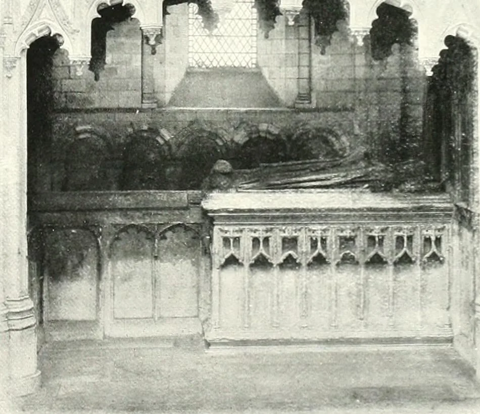 An illustration from The Cathedrals of England and Wales : their history, architecture, and associations ; with a series of Rembrandt plates and many illustrations in the text, 1906, leaf 138