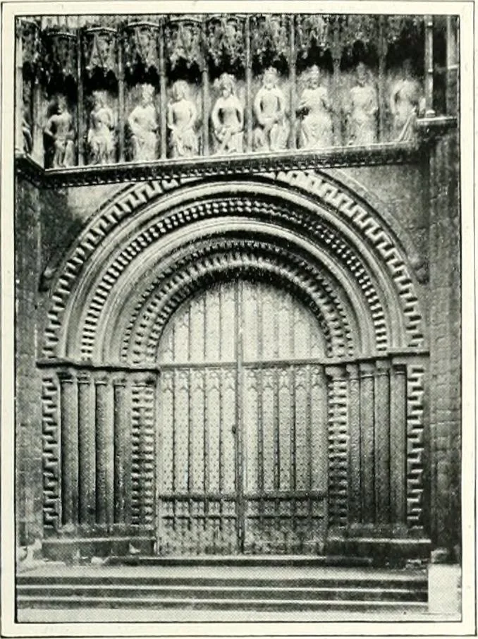 An illustration from The Cathedrals of England and Wales : their history, architecture, and associations ; with a series of Rembrandt plates and many illustrations in the text, 1906, leaf 148