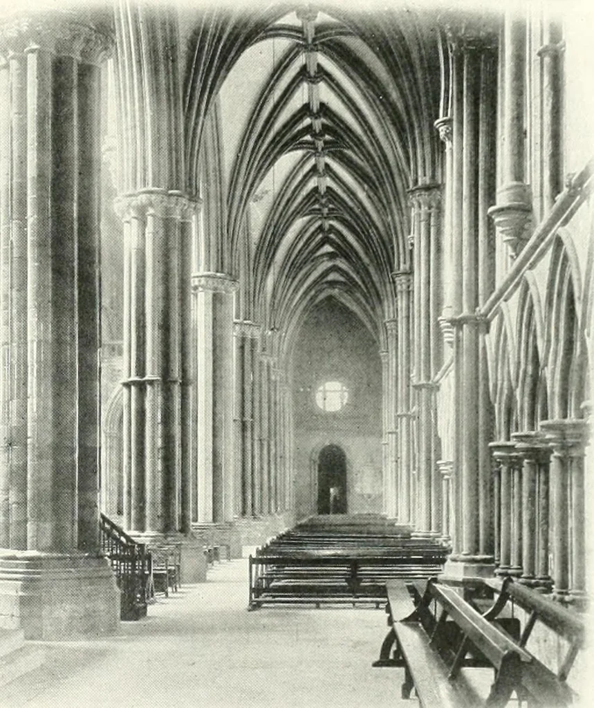 An illustration from The Cathedrals of England and Wales : their history, architecture, and associations ; with a series of Rembrandt plates and many illustrations in the text, 1906, leaf 158
