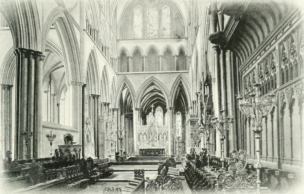 An illustration from The Cathedrals of England and Wales : their history, architecture, and associations ; with a series of Rembrandt plates and many illustrations in the text, 1906, leaf 172