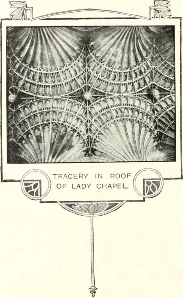 An illustration from The Cathedrals of England and Wales : their history, architecture, and associations ; with a series of Rembrandt plates and many illustrations in the text, 1906, leaf 195