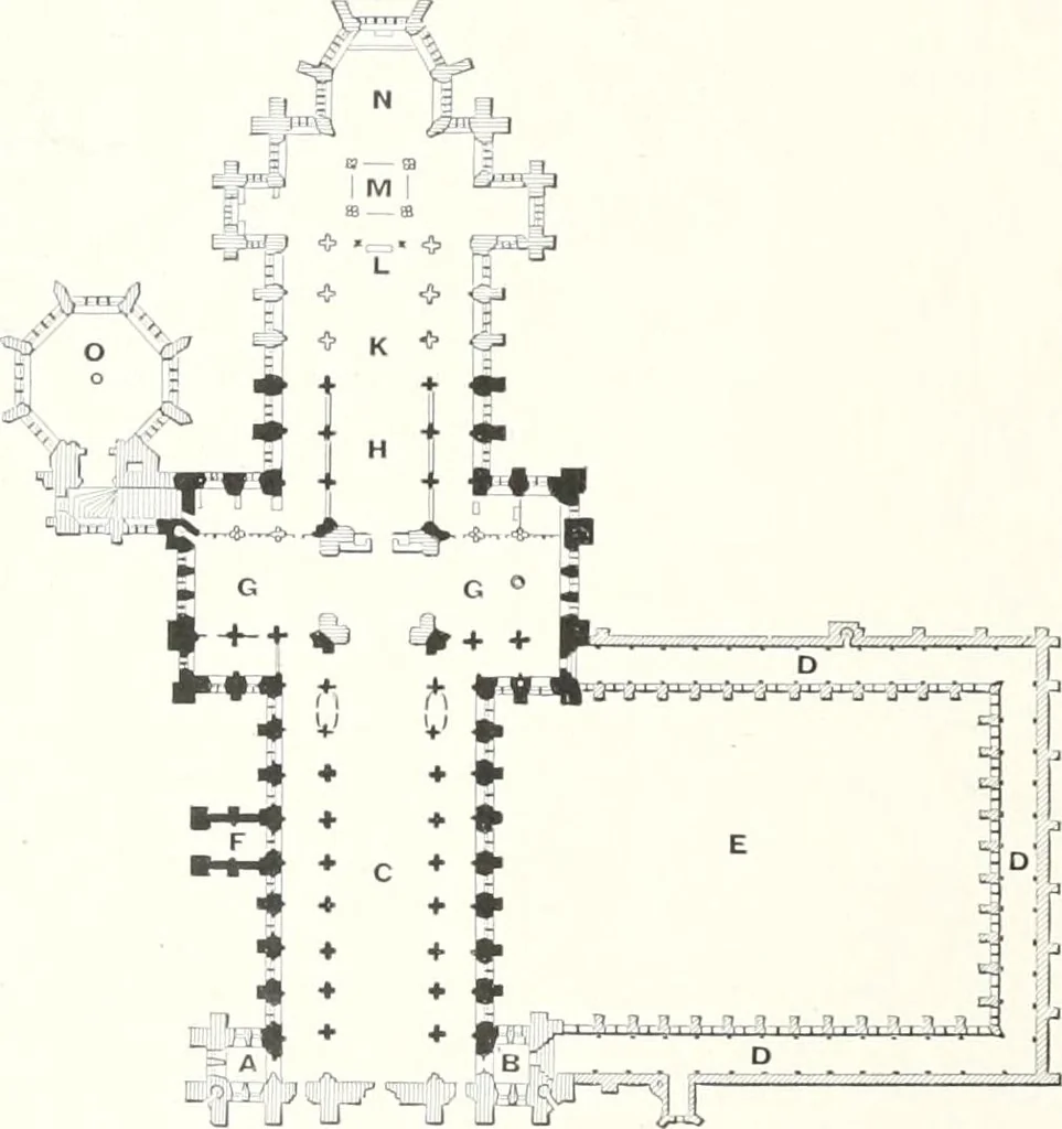 An illustration from The Cathedrals of England and Wales : their history, architecture, and associations ; with a series of Rembrandt plates and many illustrations in the text, 1906, leaf 217