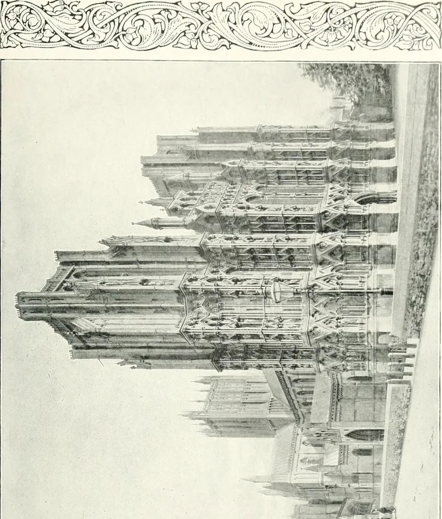 An illustration from The Cathedrals of England and Wales : their history, architecture, and associations ; with a series of Rembrandt plates and many illustrations in the text, 1906, leaf 220